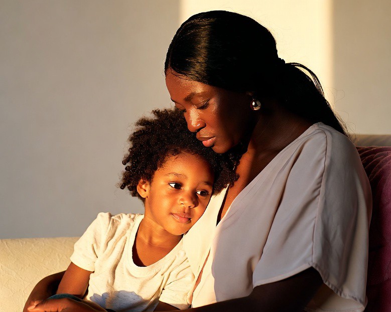 A mother and child sharing a quiet moment